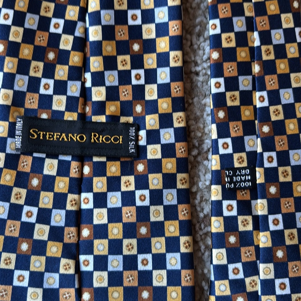 *Luxury* Stefano Ricci Men’s Geometric Medallion Silk Neck Tie Made in Italy - Picture 5 of 7
